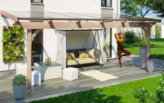 abri terrasse ou tonnelle en bois adossable